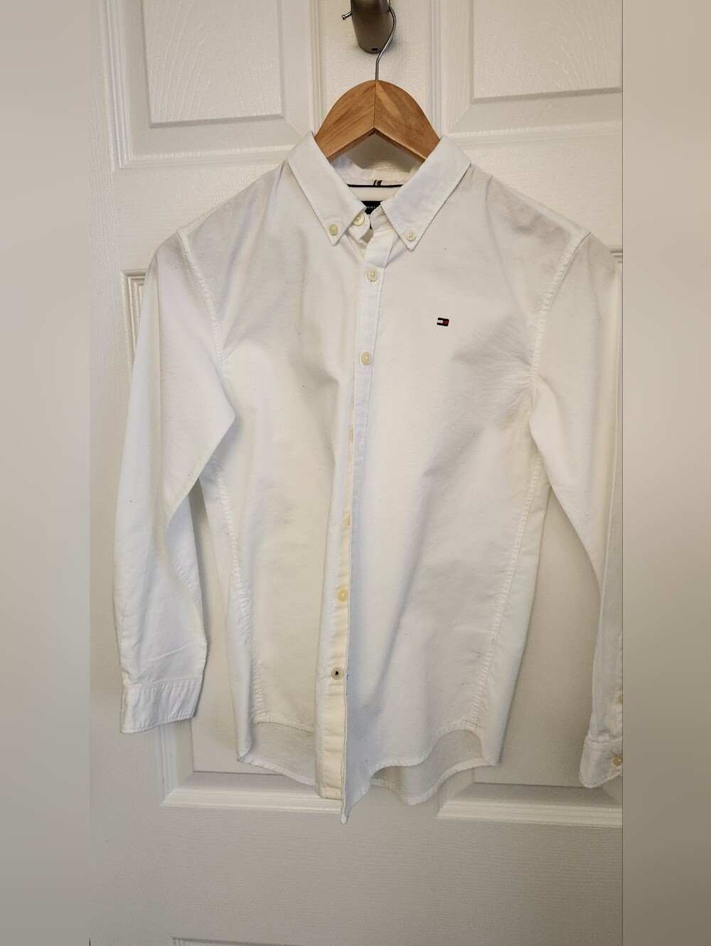 Tommy Hilfiger White Button-Down Dress Shirt - Boys